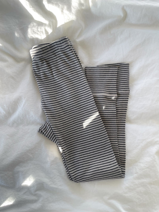 CARAMEL stribede leggings beige/sort str. 6 år