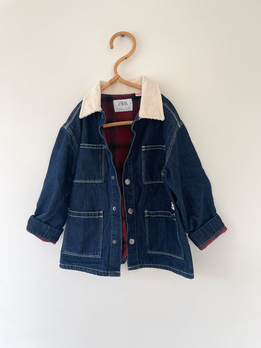 Zara mørkeblå denimjakke str. 6 år