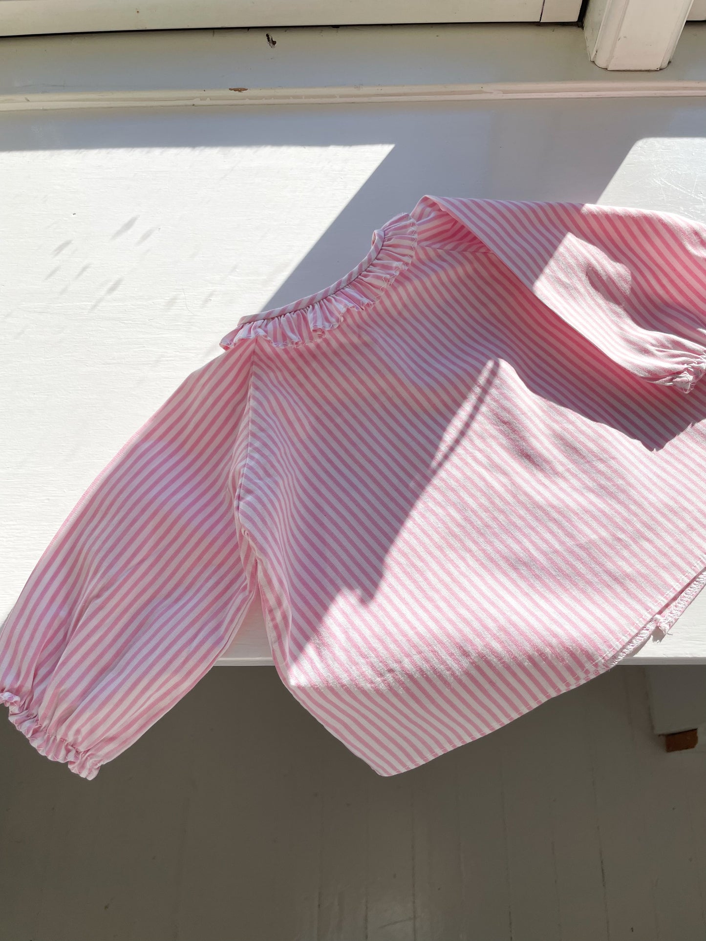 Vintage stribet skjortebluse str. 0-2 mdr