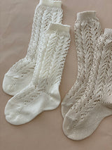 Cóndor knæstrømper med hulmønster, Linen