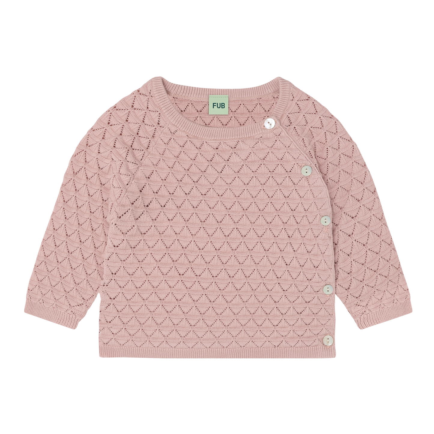 FUB Baby Pointelle Cardigan - Pale Rose