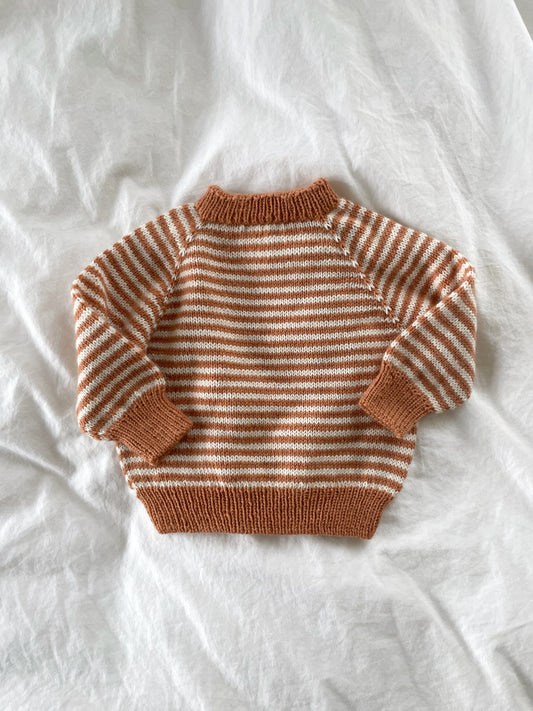 Håndstrikket stribet bluse i uld & kashmir, fv. Clay str. 0-2 mdr
