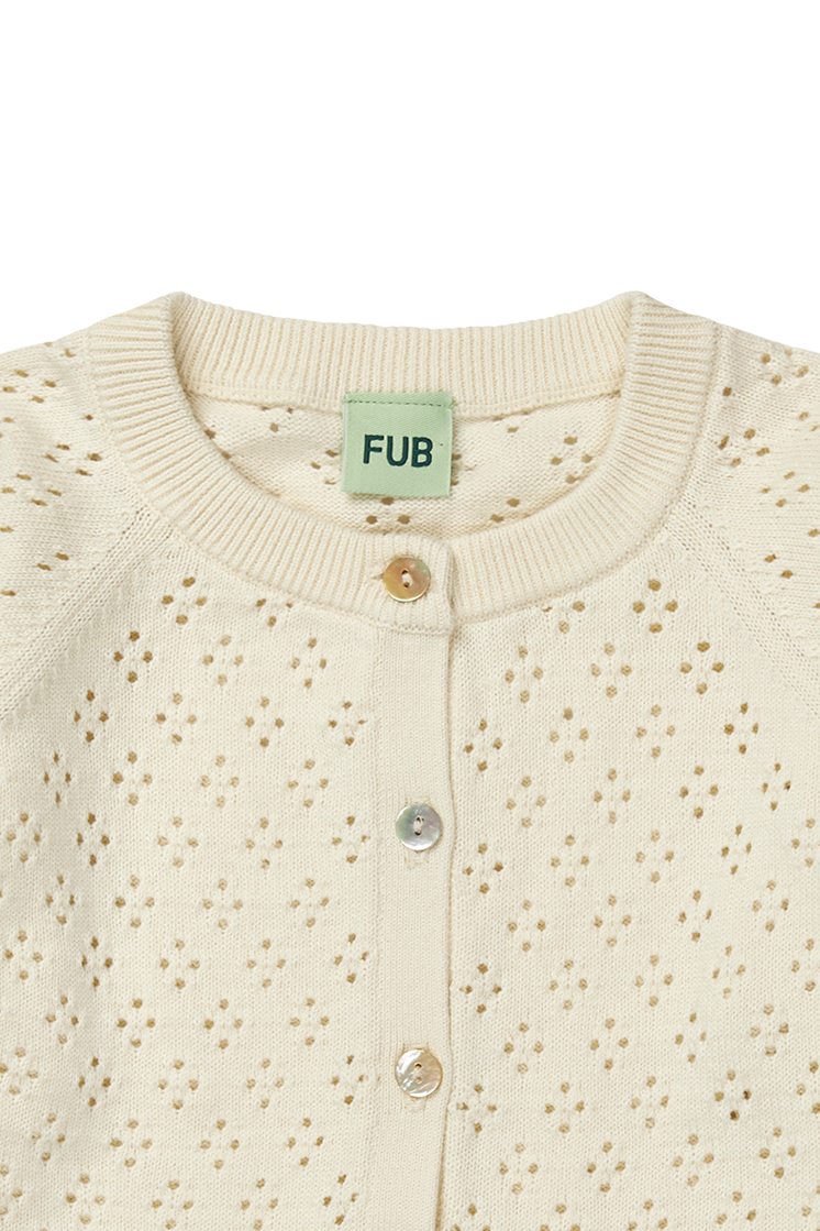 FUB Baby Pointelle Cardigan - Ecru