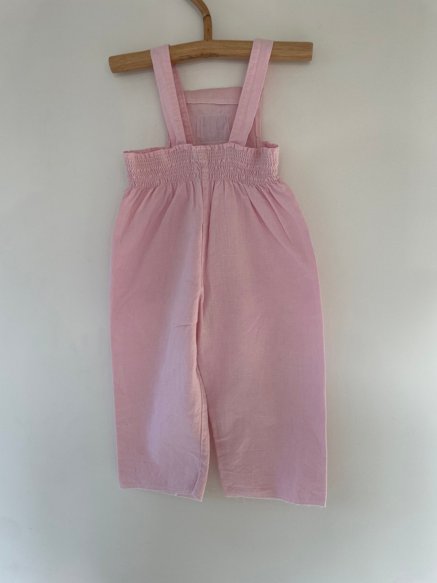 Vintage lyserøde overalls str. 9 mdr