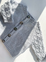 Håndstrikket cardigan, Merino str. nyfødt