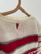 Håndstrikket bluse med hjerter, Merino str. 12-18 mdr