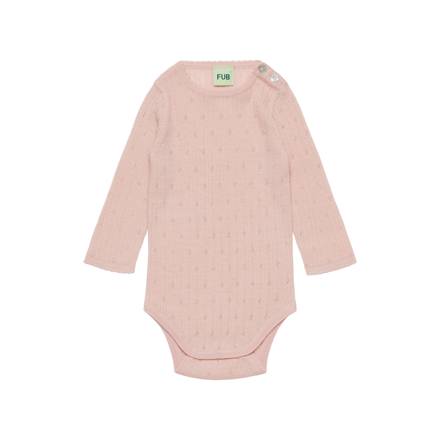 BABY POINTELLE BODY MERINO - PALE ROSE