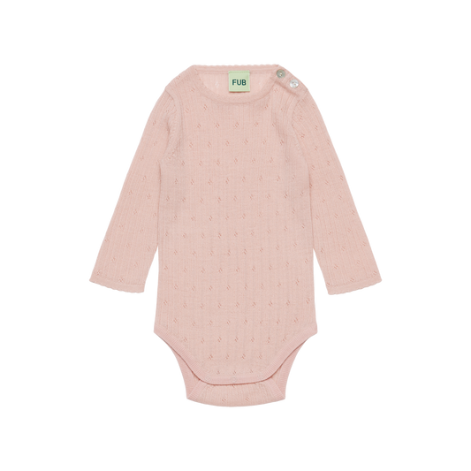 BABY POINTELLE BODY MERINO - PALE ROSE