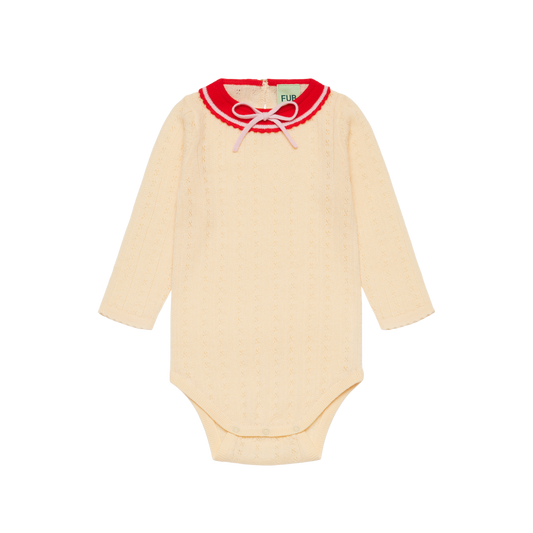 BABY BOW BODY MERINO - CREME