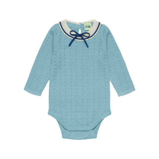BABY BOW BODY MERINO - LIGHT TEAL