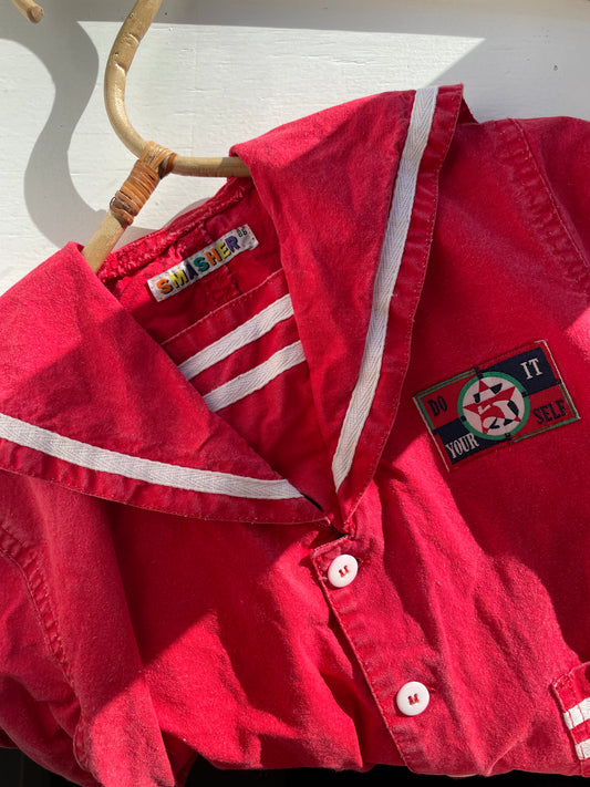 Vintage rød Matrosdragt str. 86