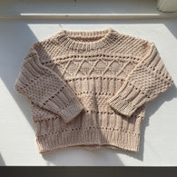 Håndstrikket Ingrid sweater, Bomuld/Tencel str. 12 mdr