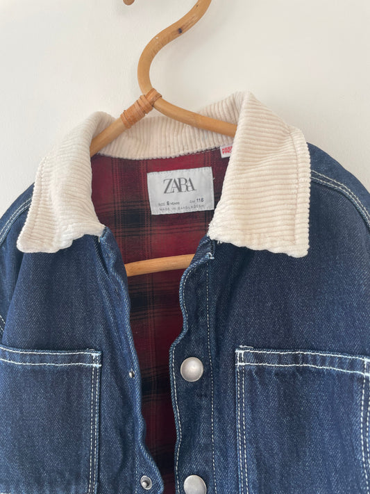 Zara mørkeblå denimjakke str. 6 år