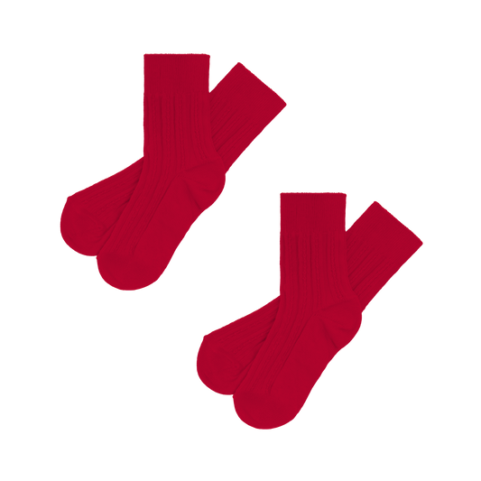 FUB Pointelle Sokker - Red