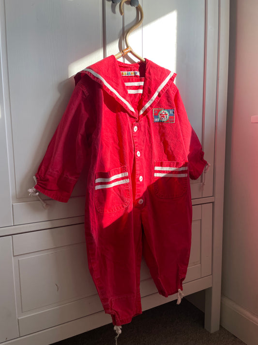 Vintage rød Matrosdragt str. 86