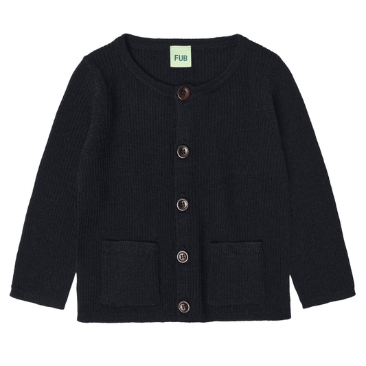 FUB Baby Rib Cardigan - Merino - Dark Navy