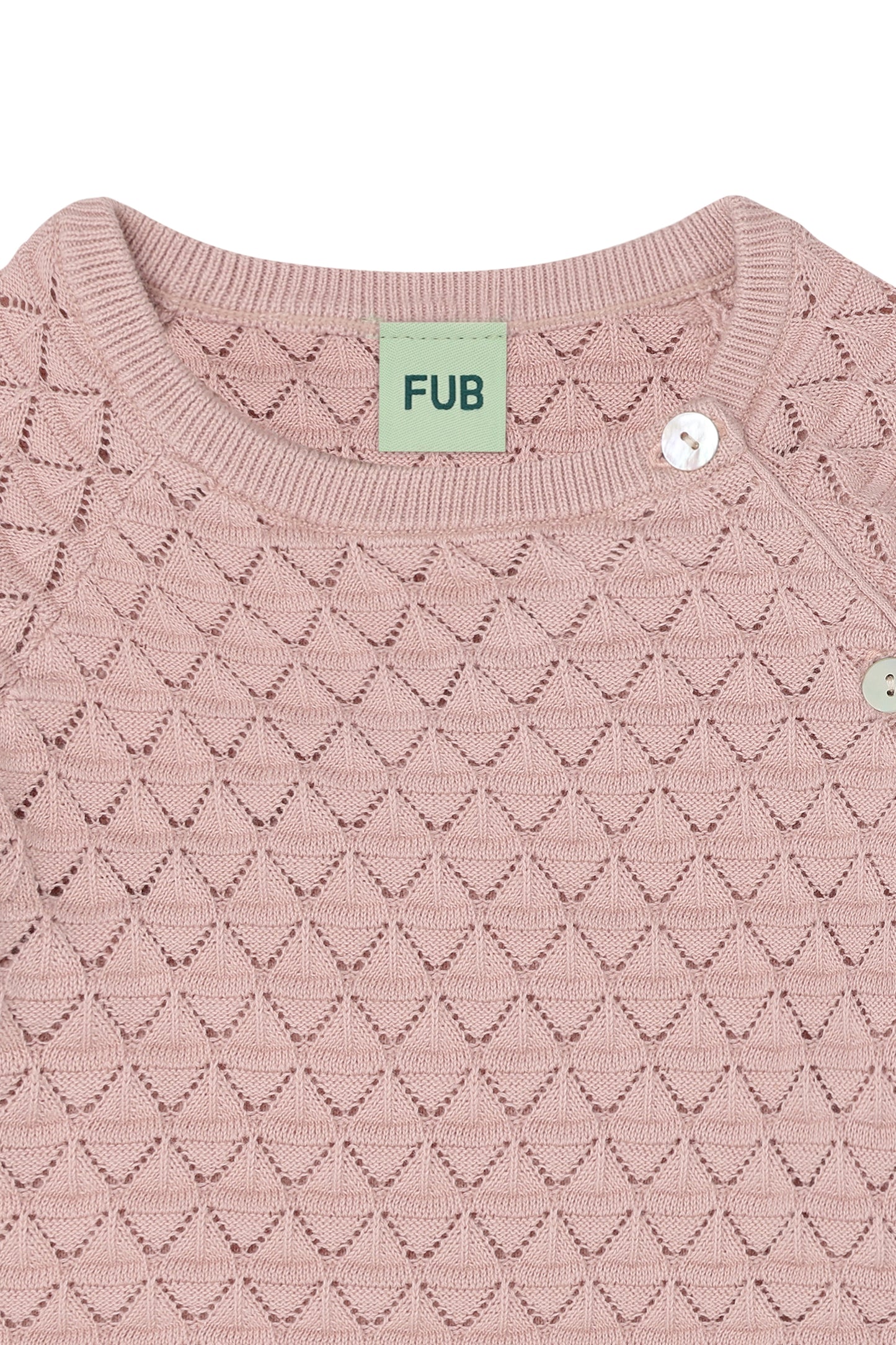 FUB Baby Pointelle Cardigan - Pale Rose