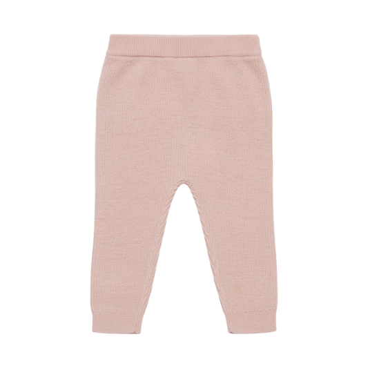 BABY RIB BUKSER MERINO - PALE ROSE