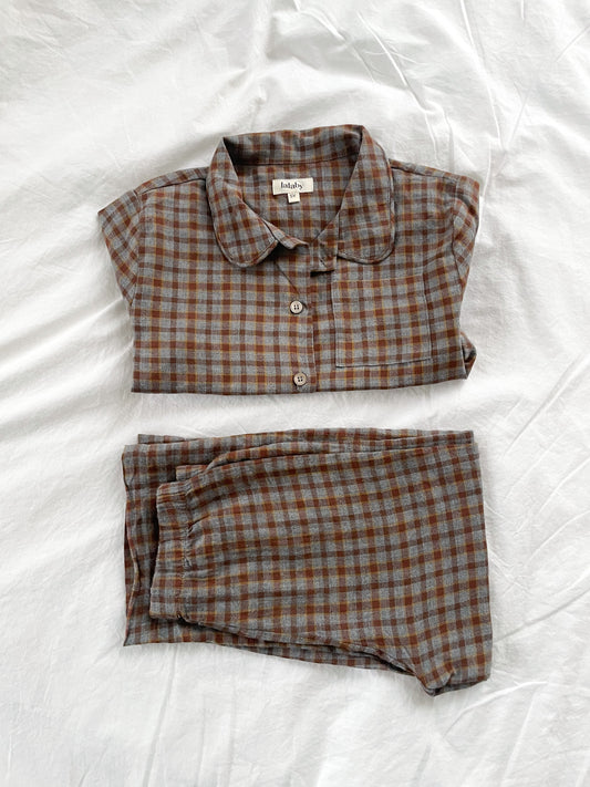 Lalaby ternet pyjamas - Grey Check - str. 5 år