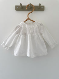 Zara skjortebluse med broderi str. 6 mdr