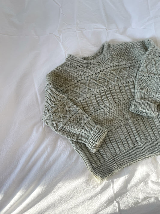 Håndstrikket Ingrid sweater - Merino str. 3-4 år