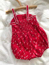 Vintage rød romper/sommerdragt str. 1 år