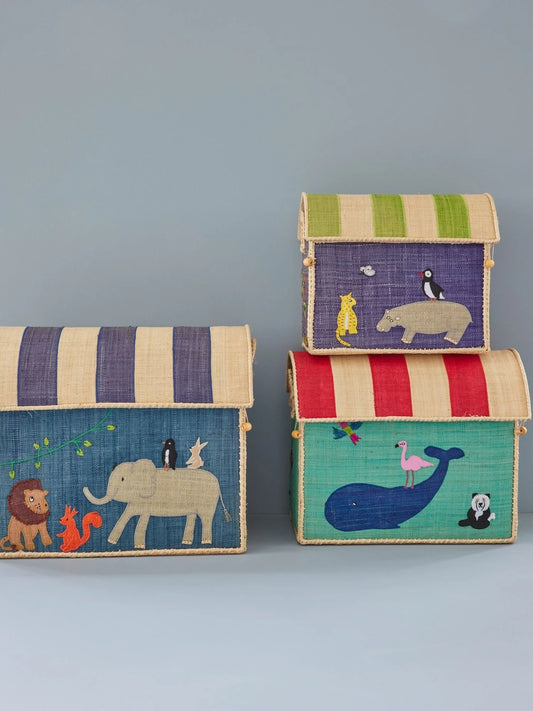 Rice Raffia Opevaringshus Lille - Animal Print