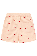 Copenhagen Colors Twill Heart Shorts - Dusty Rose