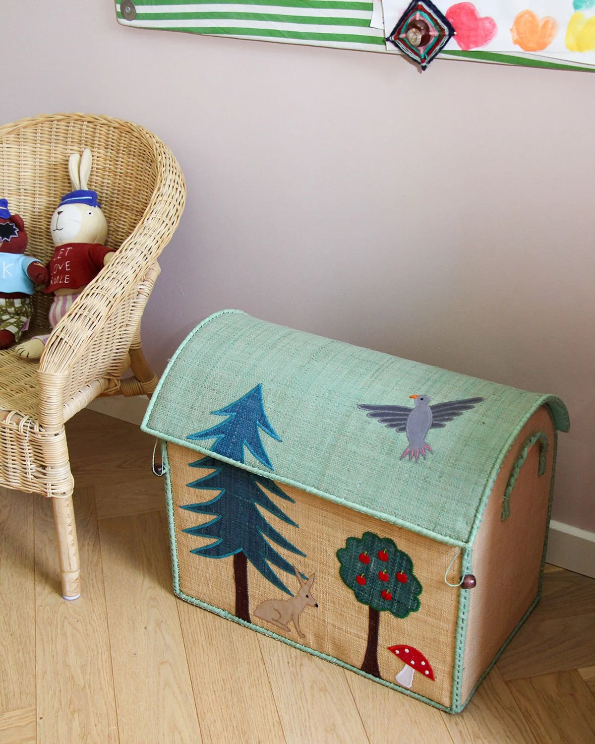 Raffia Opbevaringshus Mellem - Happy Forest Theme