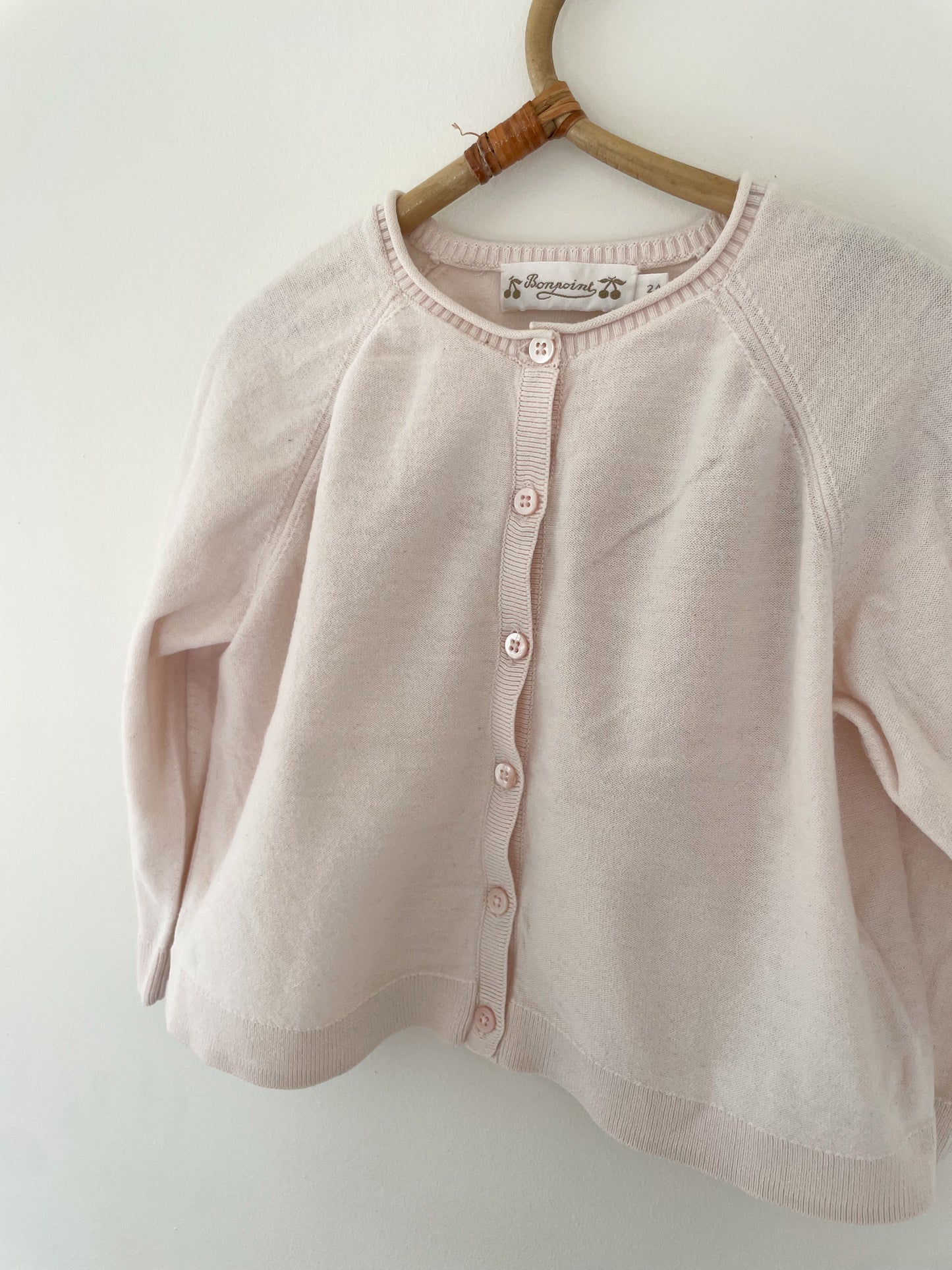 Bonpoint lyserød cardigan str. 12-18 mdr