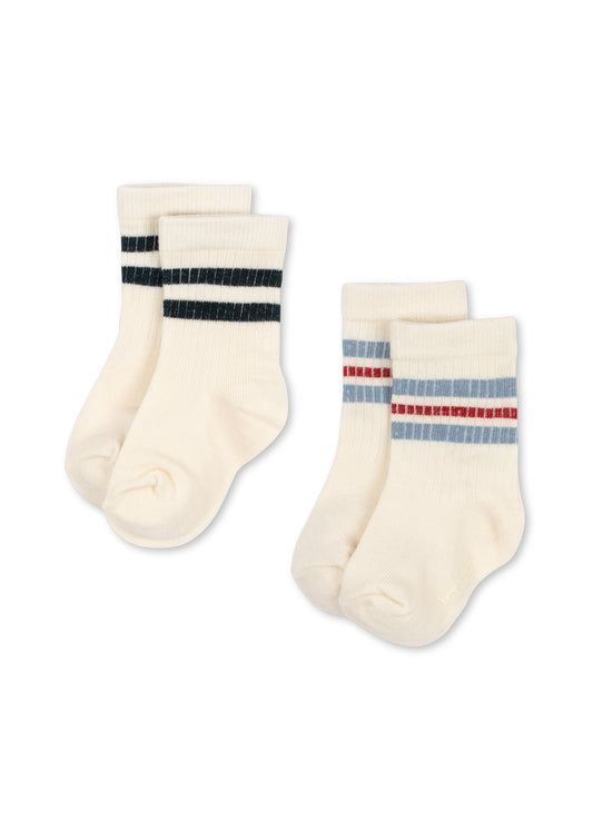 Konges Sløjd 2-pak Rib Socks - Stripe