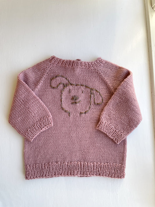 Håndstrikket bluse i Merino str. 3 mdr
