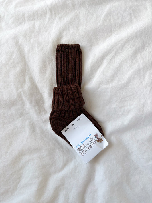 ULDSOKKER M. RIB - CHOKOLADE