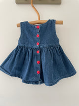 Vintage denim spencer kjole str. 3-6 mdr