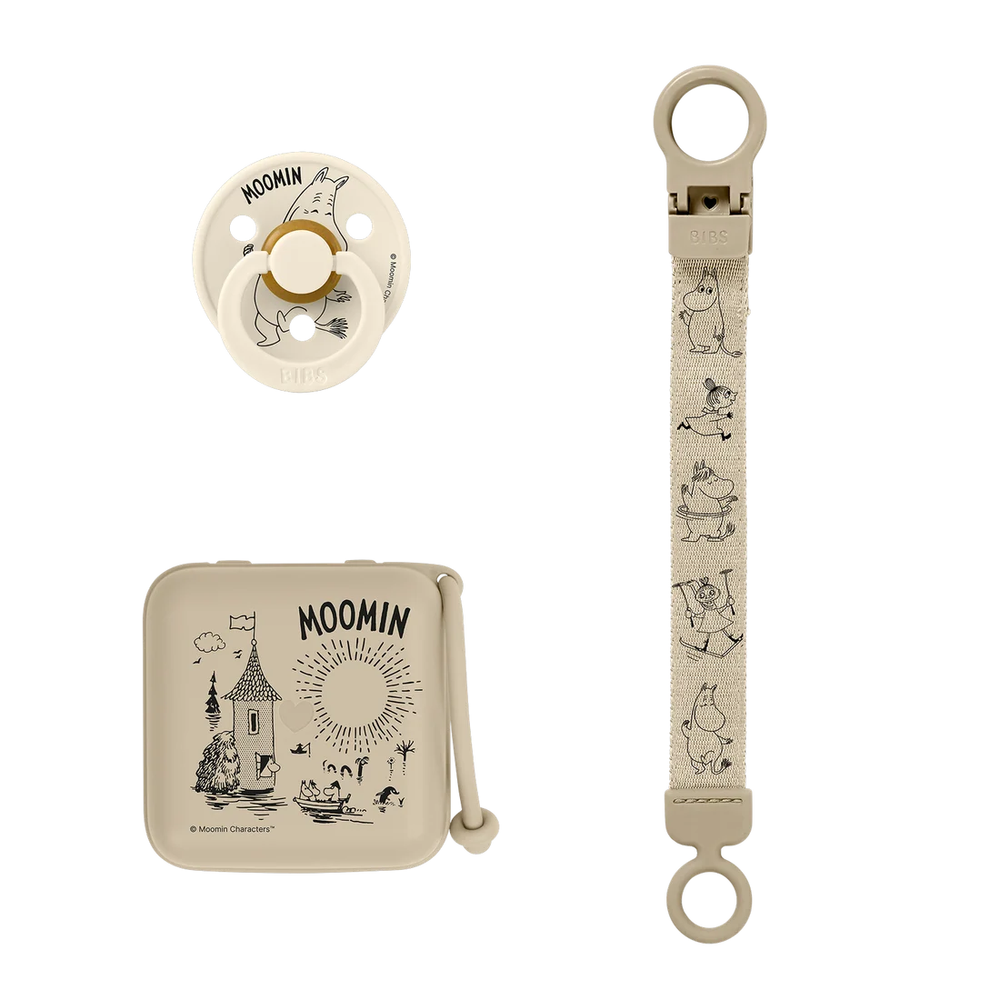 Bibs X Moomin Soothe & Go gaveæske - Vanilla