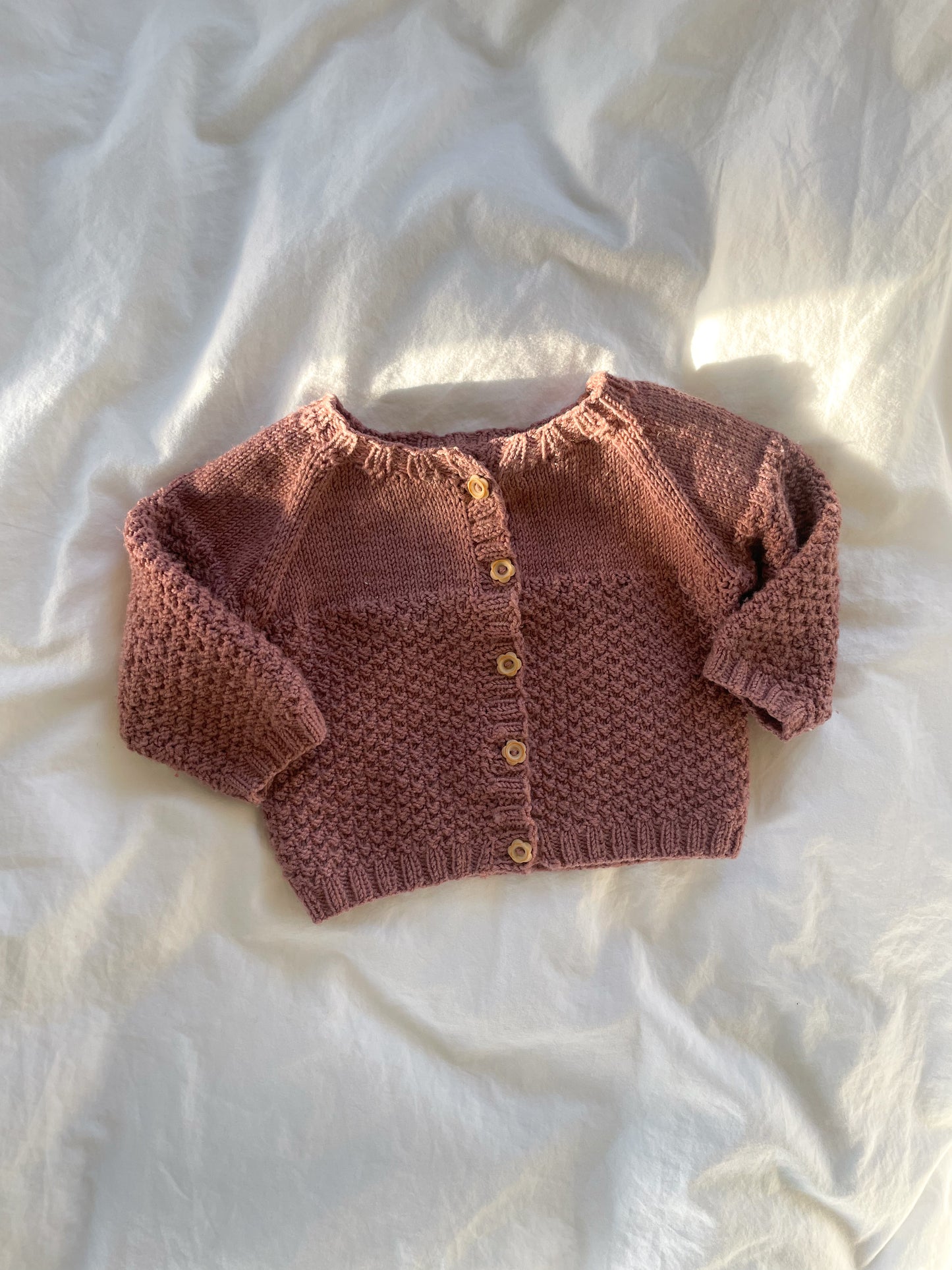 Håndstrikket cardigan, uld str. 62