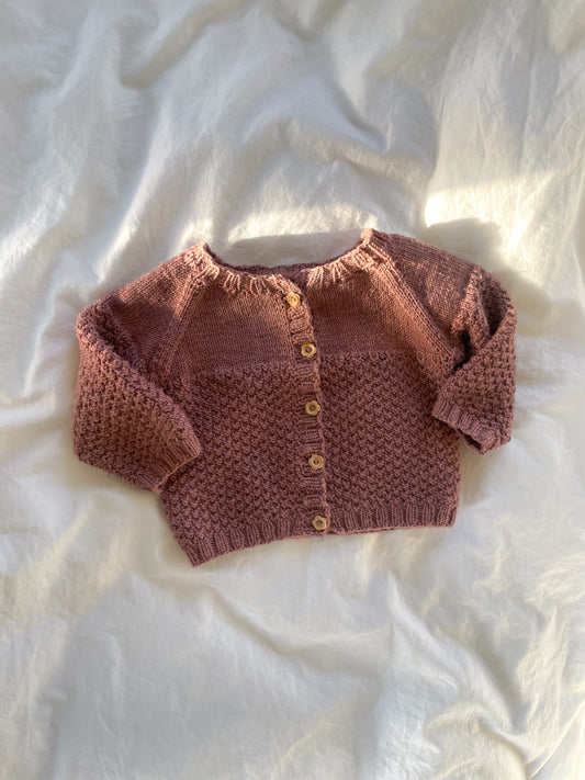 Håndstrikket cardigan, uld str. 62