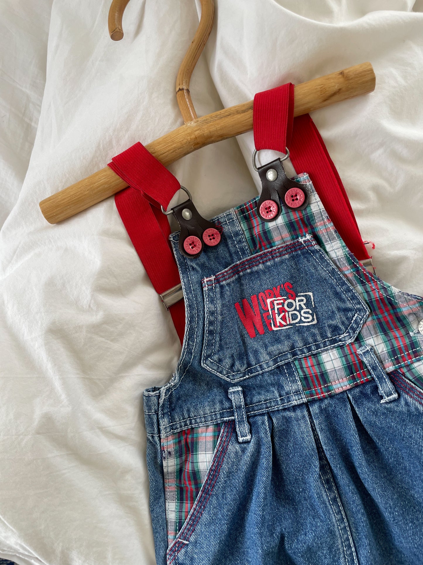 Vintage denim overalls med seler str. 9 mdr