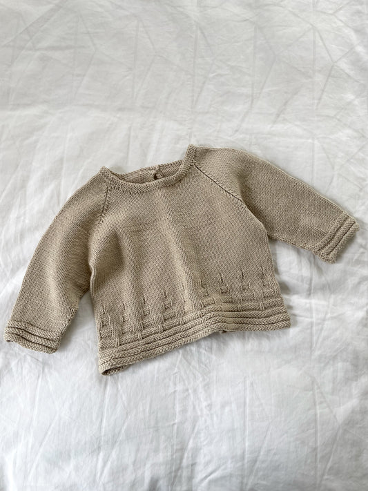 Håndstrikket beige bluse