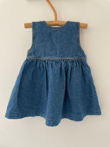 Vintage denim spencer kjole str. 9-12 mdr