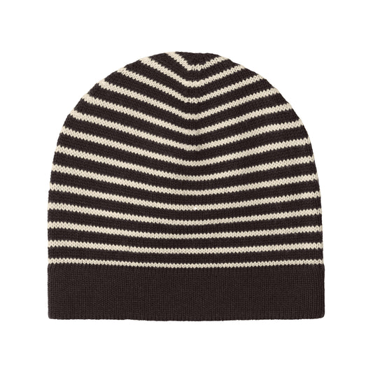 FUB Rib Beanie - Merino - Mocca/Ecru