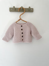 Håndstrikket cardigan, Merino str. 0-2 mdr