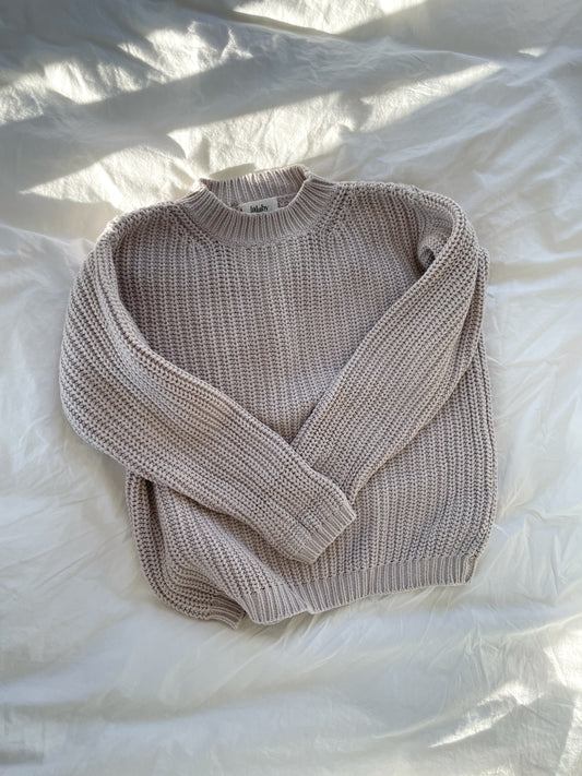 Lalaby Brooklyn chunky strikbluse - Cloud str. 5 år