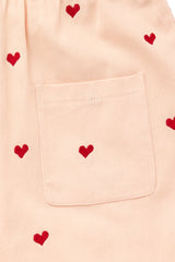 Copenhagen Colors Twill Heart Shorts - Dusty Rose