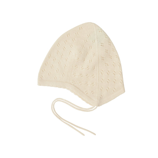 FUB Baby Pointelle Hat - Merino - Ecru