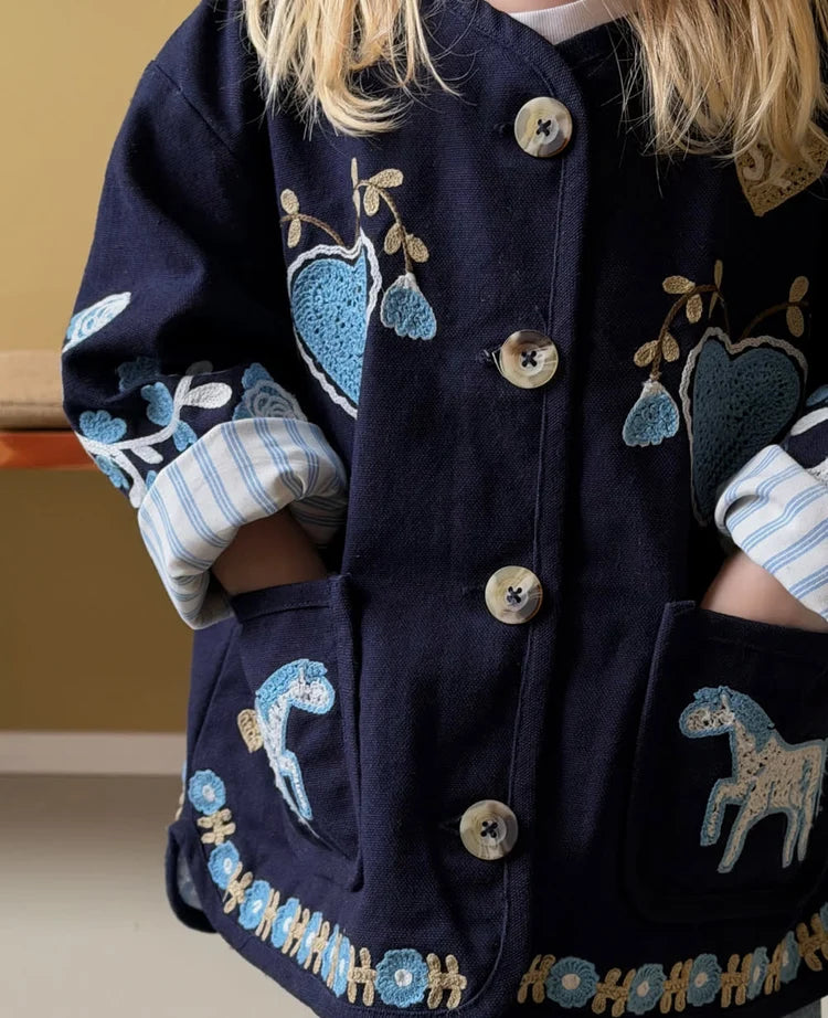 MAGGIE MINI JAKKE - NAVY HORSES