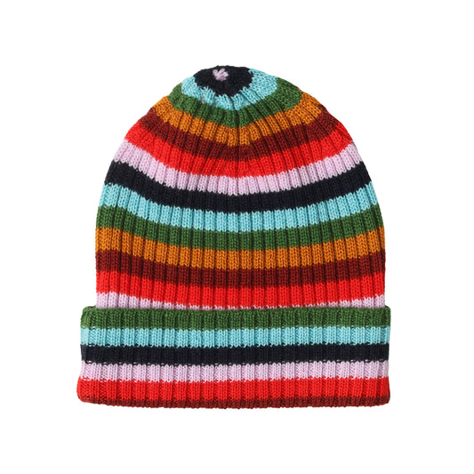 FUB Baby Rib Beanie - Merino - Multi Stripe