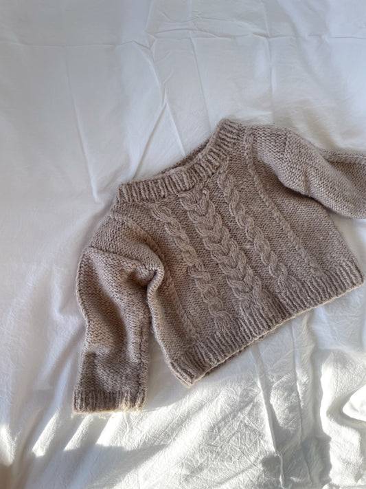 Håndstrikket ultrablød bluse i uld str. 9 mdr