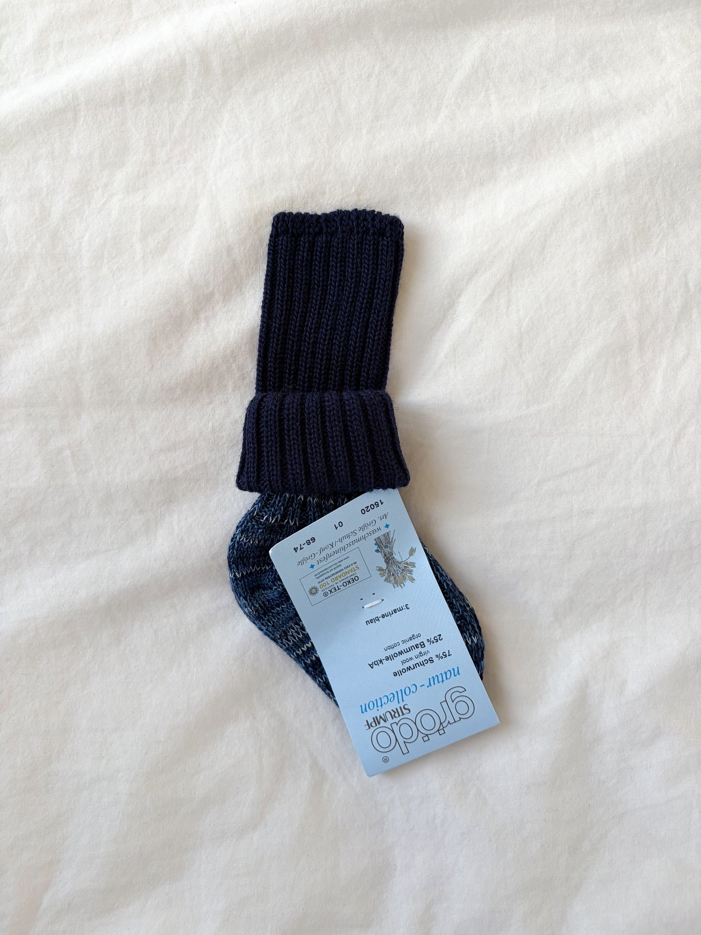 SOKKER M. RIB - ULD/BOMULD - NAVY/BLÅ