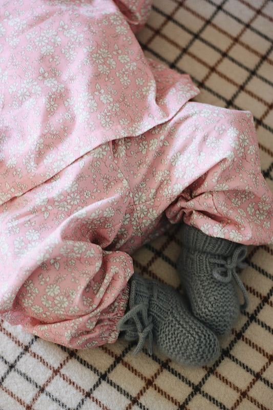 PIXI BUKSER - PINK FLOWER CORDUROY
